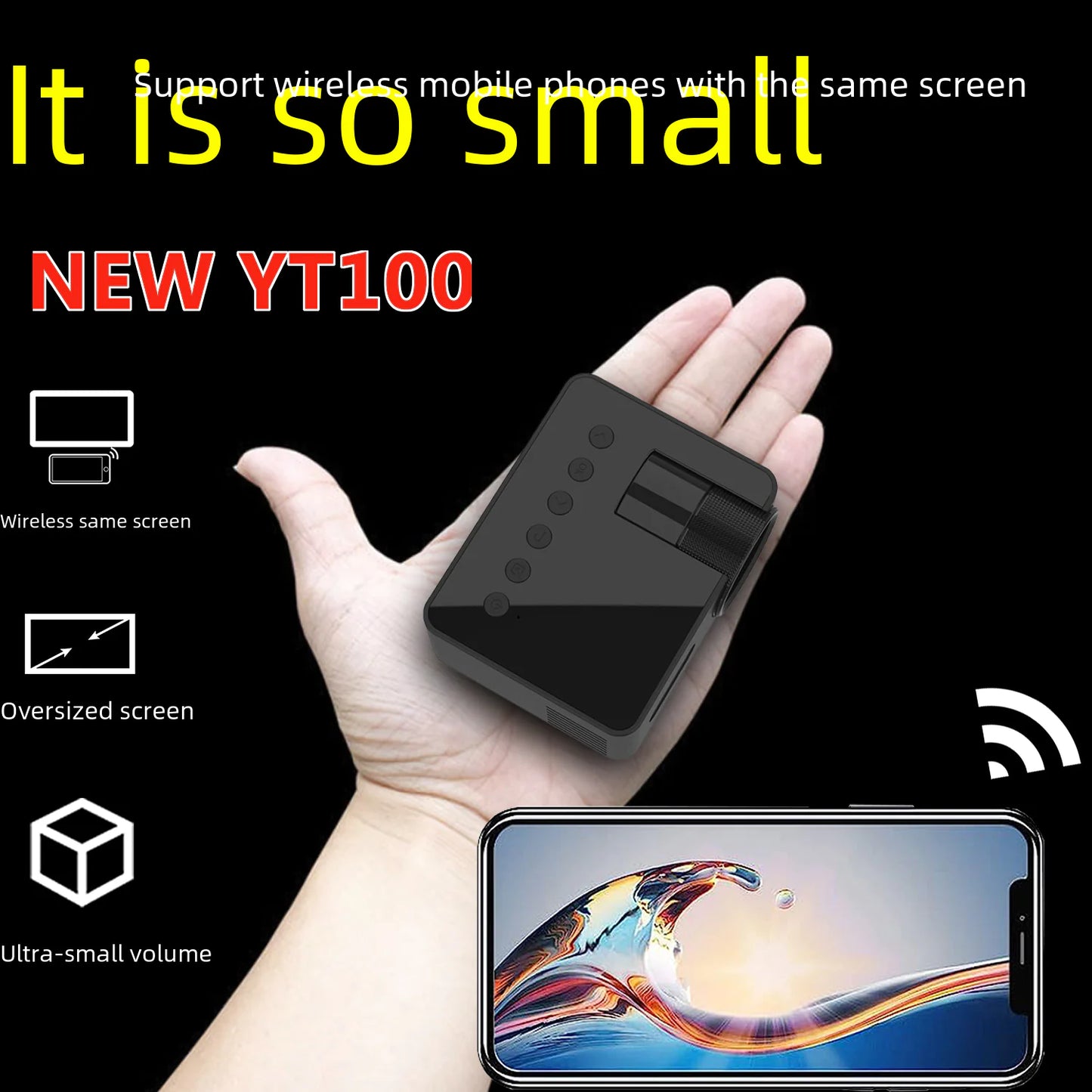 YT100 Portable Mini Projector for Home Cinema