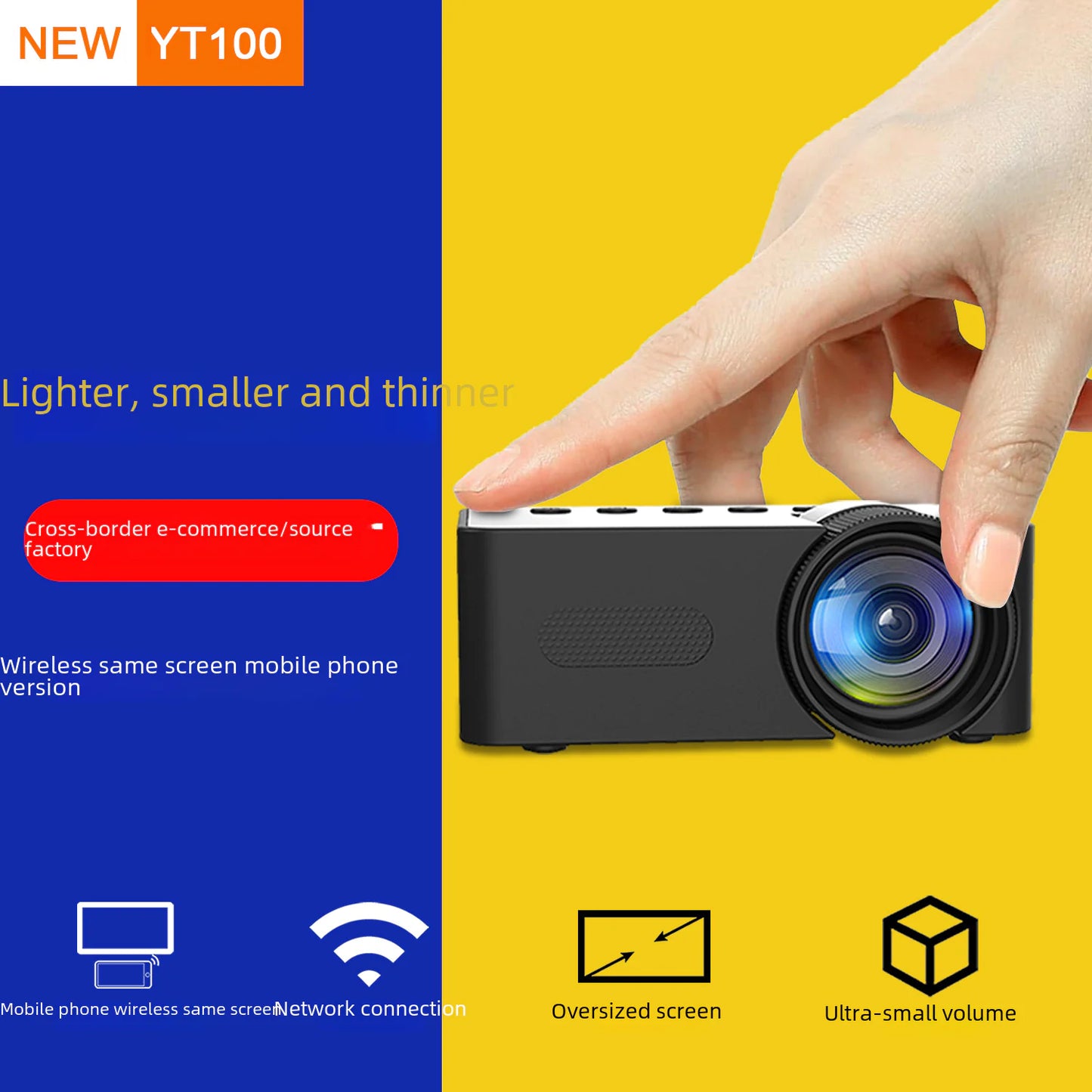 YT100 Portable Mini Projector for Home Cinema